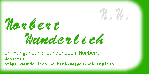 norbert wunderlich business card